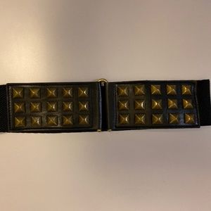 Studded Leather Stretch Belt